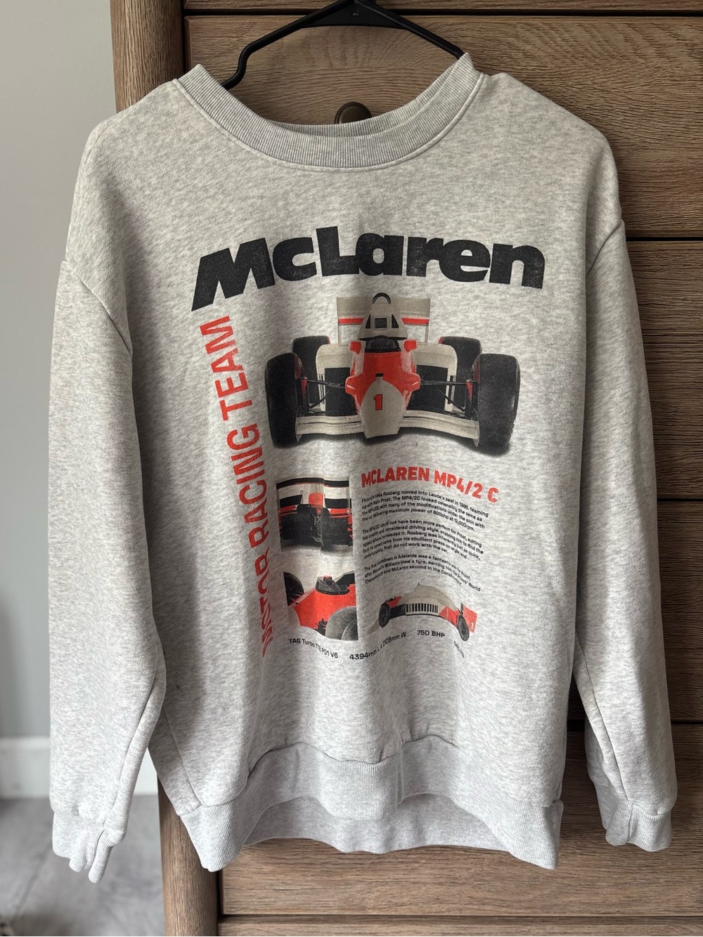 Grey Crewneck Racing Sweatshirt